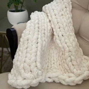 Handmade chunky knit throw blankets